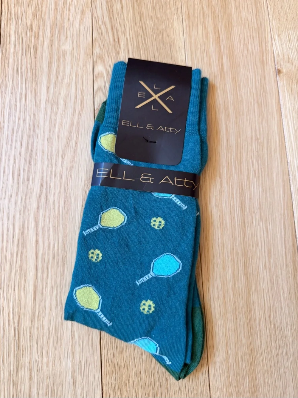 Men's Teal Tennis Pattern Socks